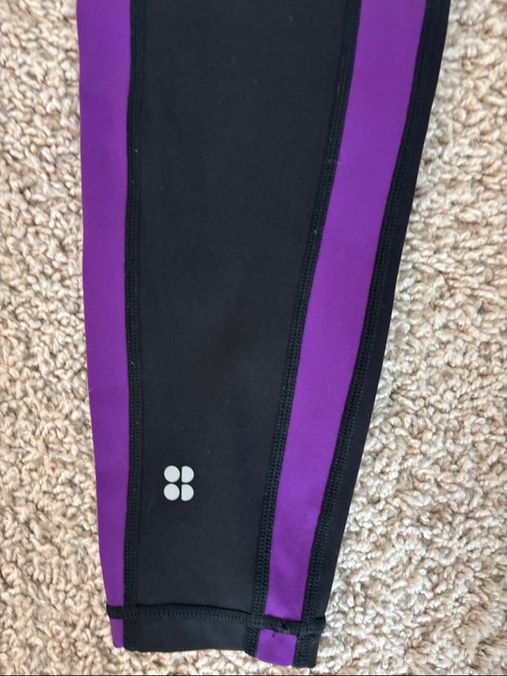Sweaty Betty Purple, Black & Peach Colorblock Power Leggings - Picture 4 of 5